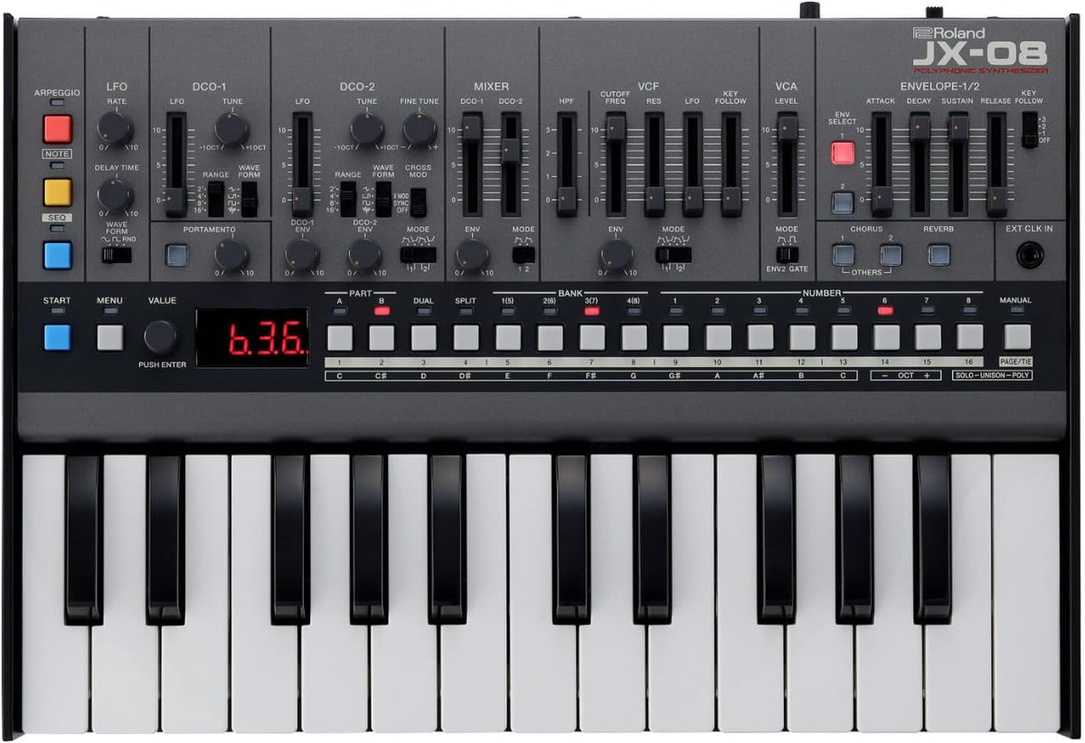 Roland JX-08 Tabletop Sound Module Boutique Synthesizer – Compact, Lightweight, Portable, Onboard Speakers and Battery Operation