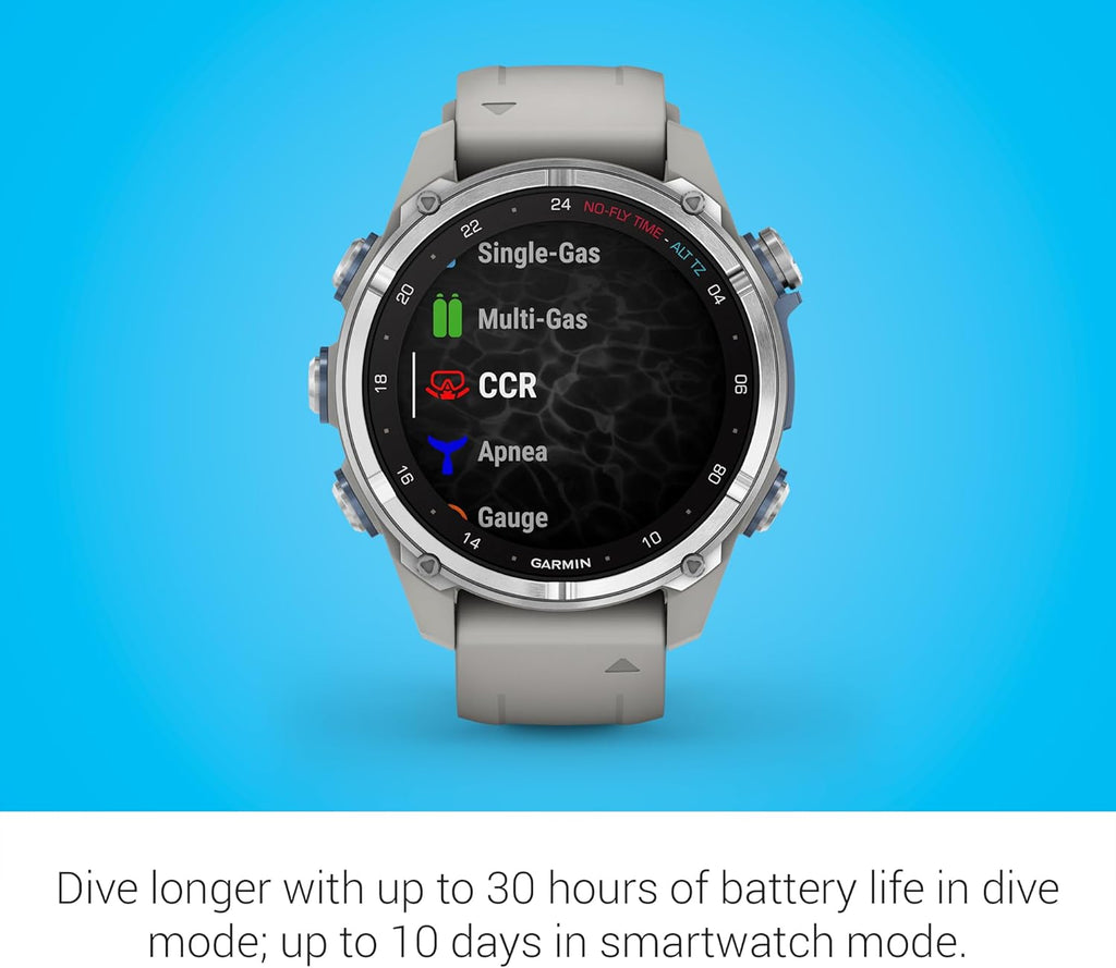 Garmin Descent™ Mk3, Watch-Style Dive Computer, 43mm, Fog Gray | Subwave Sonar Networking, Multiple Dive Modes, Dive Focused Design, Dive Readiness Tool, Built-In Flashlight, Dive Log