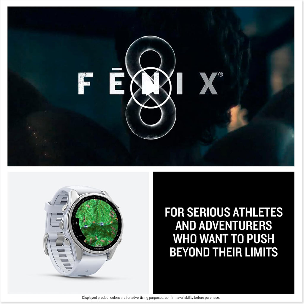 Garmin fēnix® 8, 43mm, Whitestone | Premium Multisport Smartwatch, AMOLED Display, GPS, Built-In Flashlight, Dive-Rated, Built-In Speakers & Mic