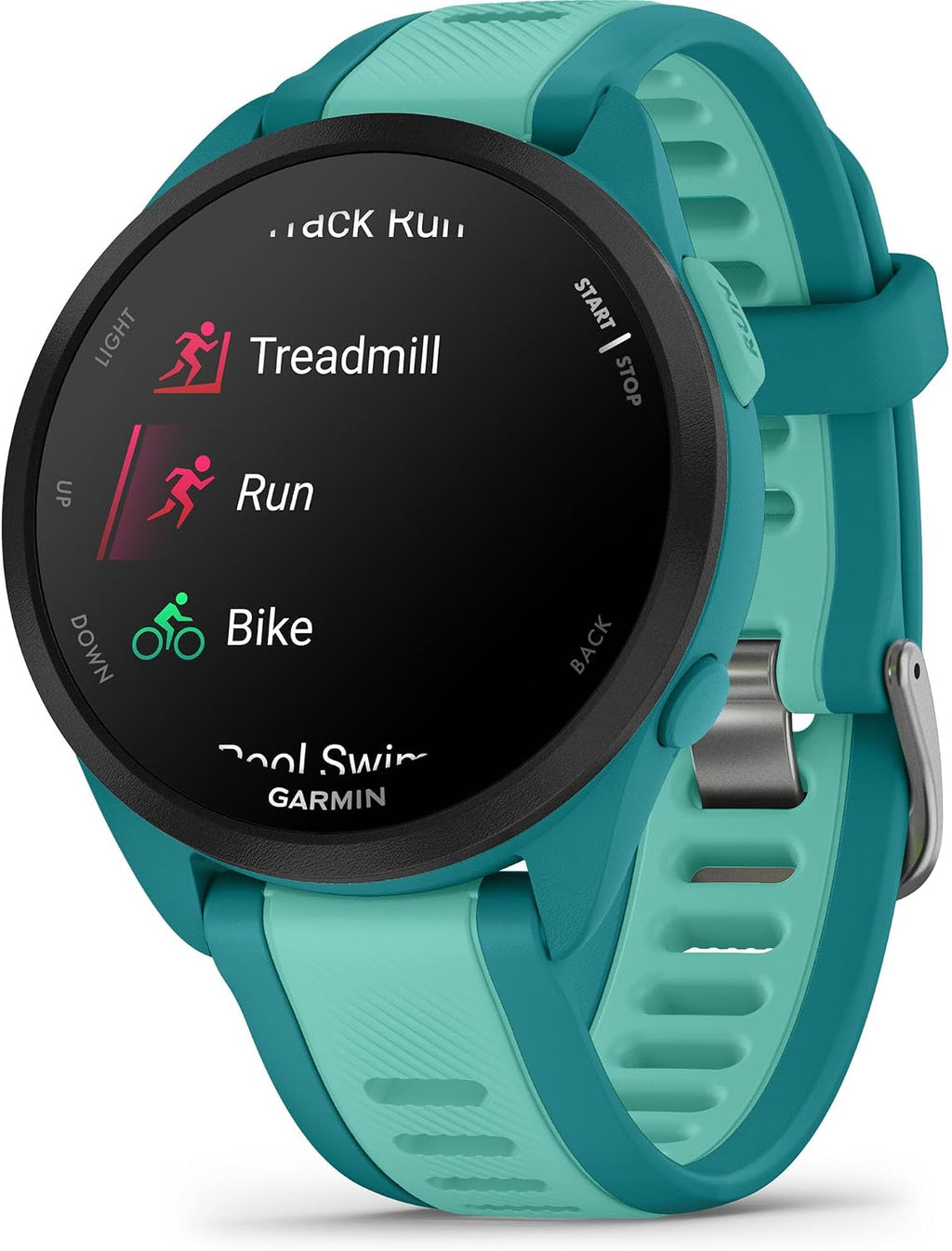 Garmin Forerunner® 165 Music, Running Smartwatch, 43mm, Turquoise | Music On Your Wrist, Essential Training & Recovery Features, Built-In GPS for Distance, Pace & Speed, Garmin Coach