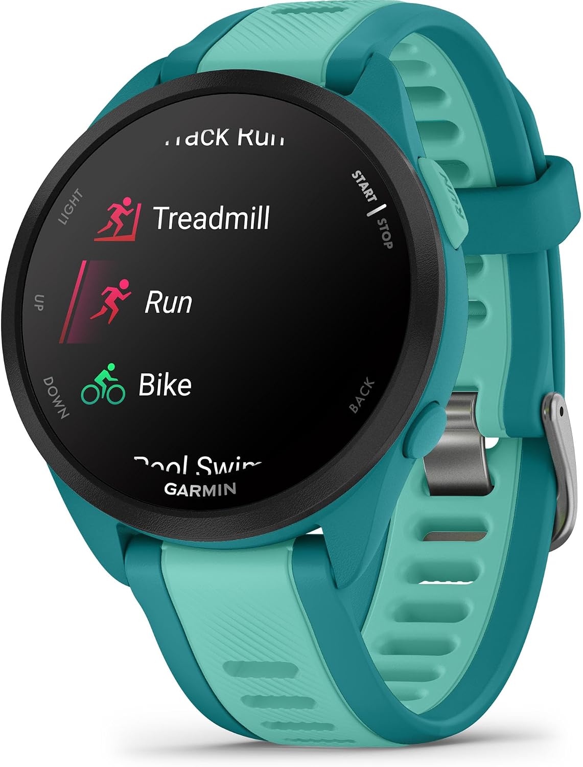 Garmin Forerunner® 165 Music, Running Smartwatch, 43mm, Turquoise | Music On Your Wrist, Essential Training & Recovery Features, Built-In GPS for Distance, Pace & Speed, Garmin Coach