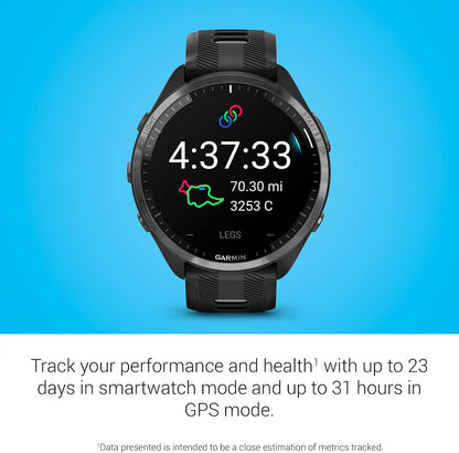 Garmin Forerunner® 965, Running Smartwatch, 47mm, Black/Powder Gray | Maps, Advanced Training Metrics & Recovery Insights, Maps, Music On Your Wrist, Garmin Coach, Daily Suggested Workouts