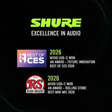 Shure MV88 USB-C Microphone for Mobile Recording - Black