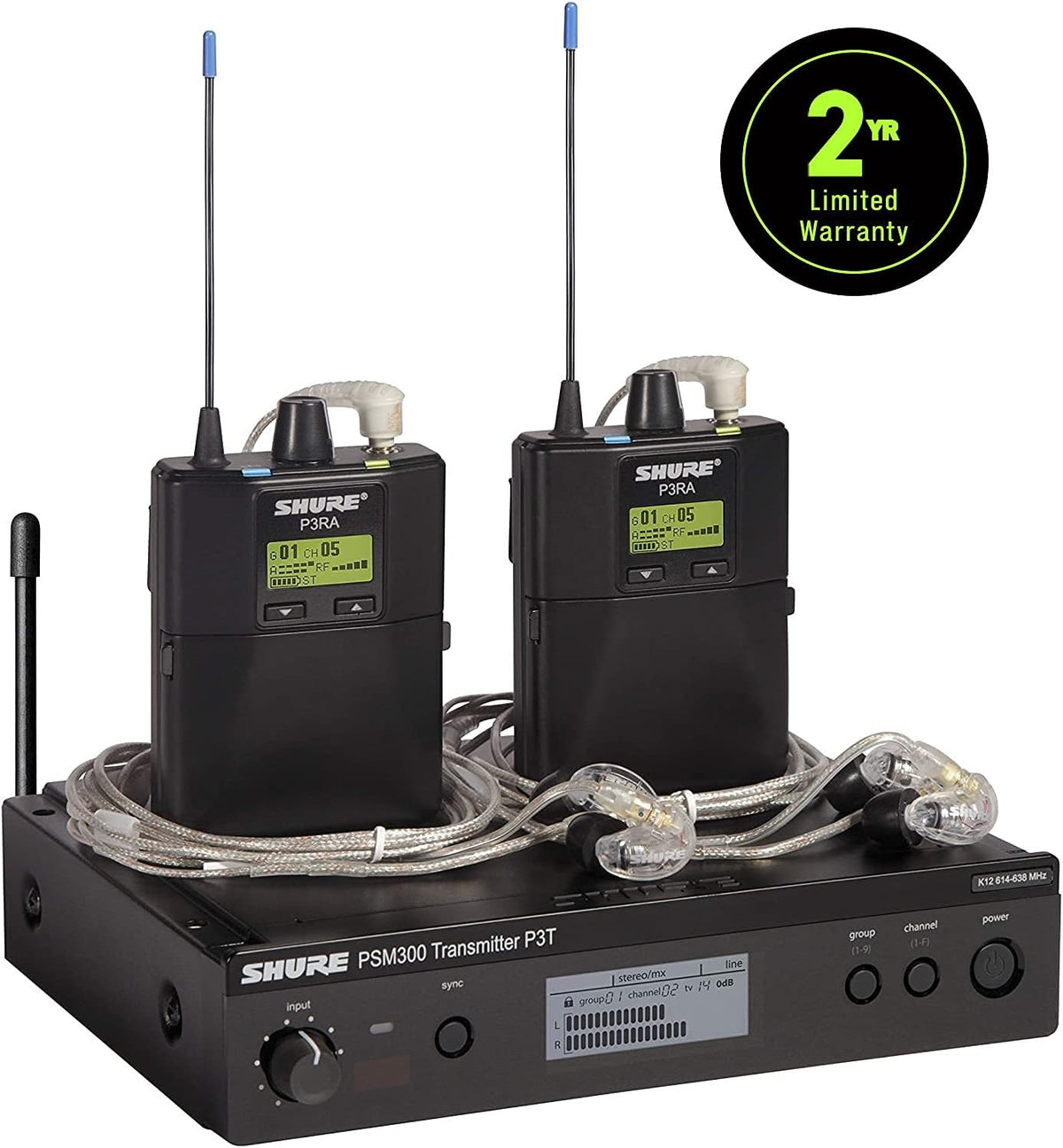 Shure PSM300 Twin Pack Pro Wireless in-Ear Monitor System - G20