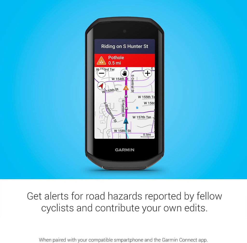 Garmin Edge® 1050, Premium Cycling Computer | Large & Vivid Touchscreen, Advanced Cycling Metrics, Built-In Speaker, Garmin Coach, Groupride, Road Hazard Alerts