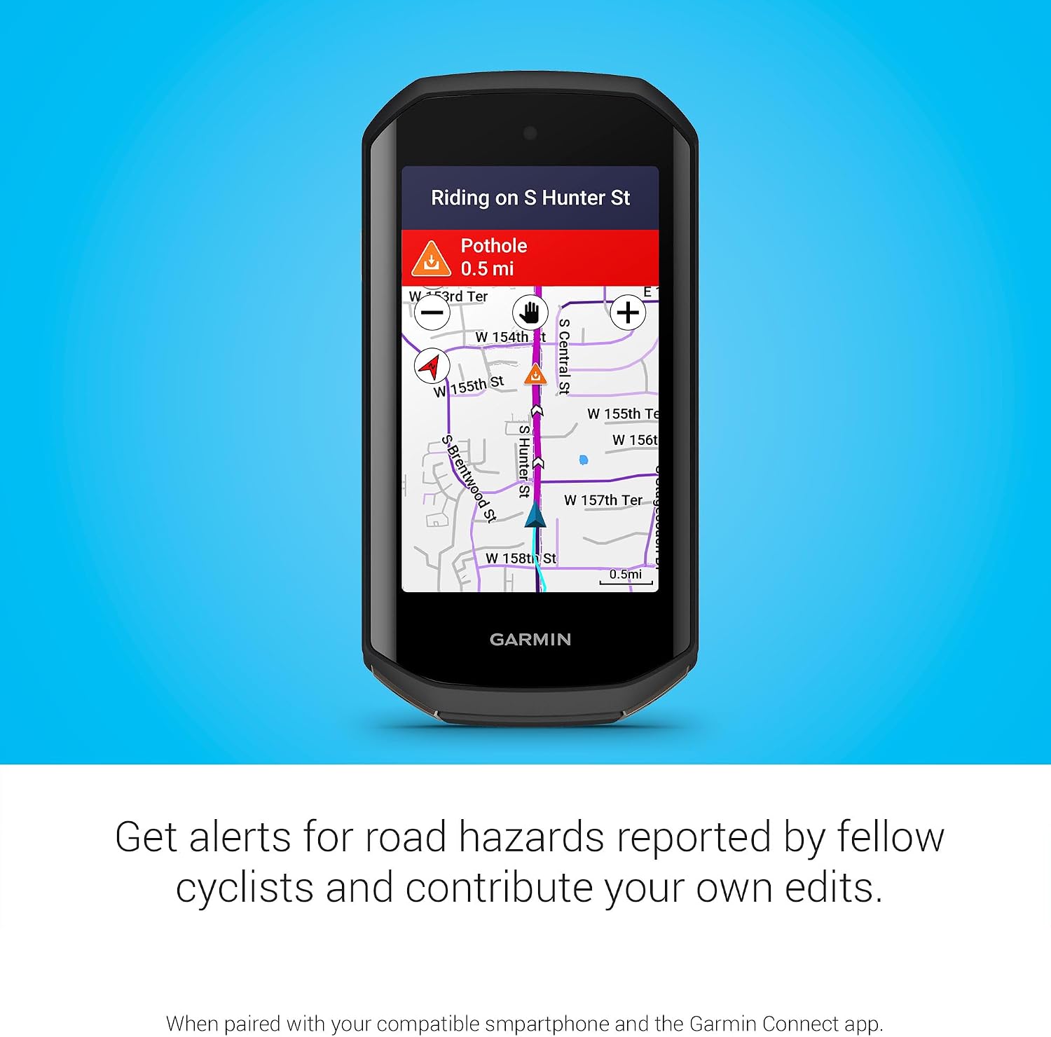 Garmin Edge® 1050, Premium Cycling Computer | Large & Vivid Touchscreen, Advanced Cycling Metrics, Built-In Speaker, Garmin Coach, Groupride, Road Hazard Alerts