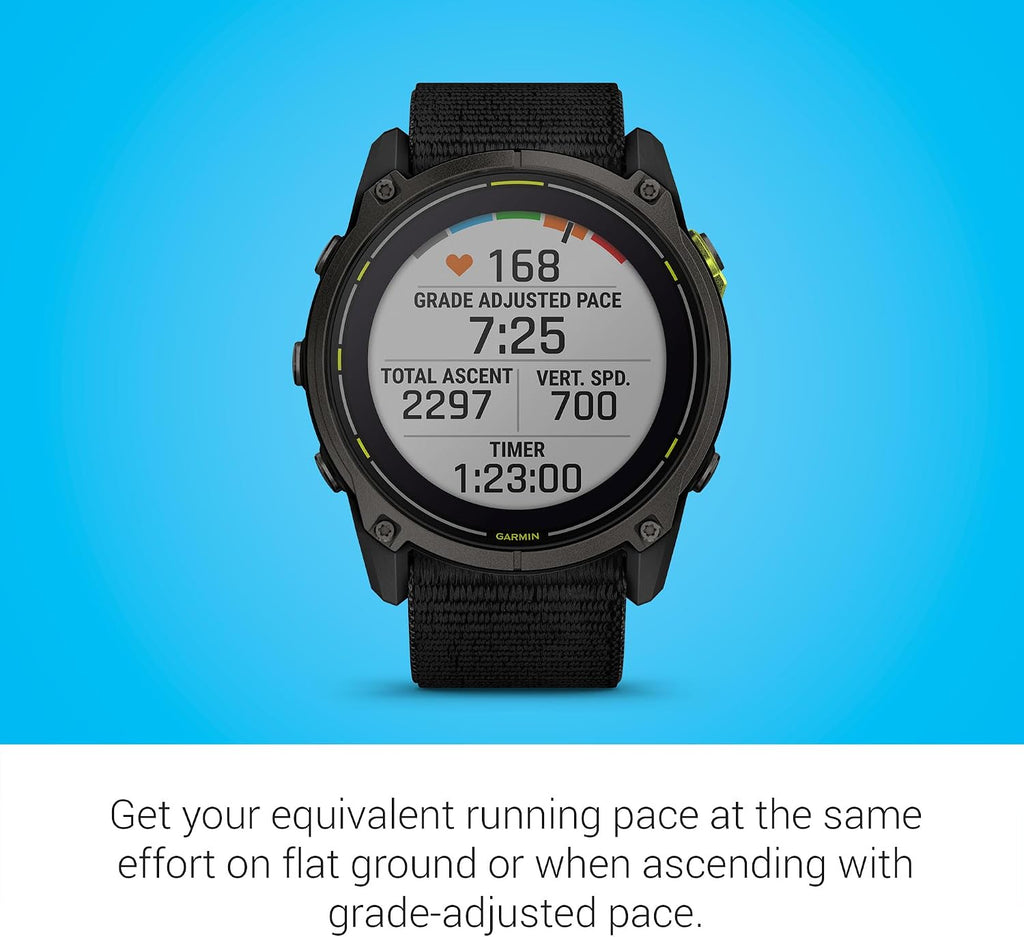 Garmin Enduro™ 3, Solar, 51 mm, Sapphire, Black UltraFit Nylon Strap | Ultraperformance GPS Smartwatch, Solar Charging, Advanced Training Metrics & Maps, , Round-Trip Routing, Built-In Flashlight