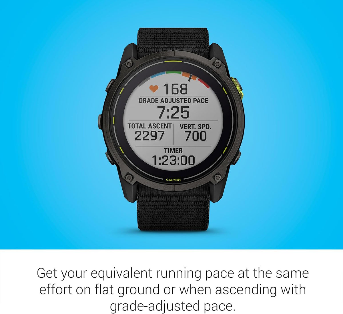 Garmin Enduro™ 3, Solar, 51 mm, Sapphire, Black UltraFit Nylon Strap | Ultraperformance GPS Smartwatch, Solar Charging, Advanced Training Metrics & Maps, , Round-Trip Routing, Built-In Flashlight