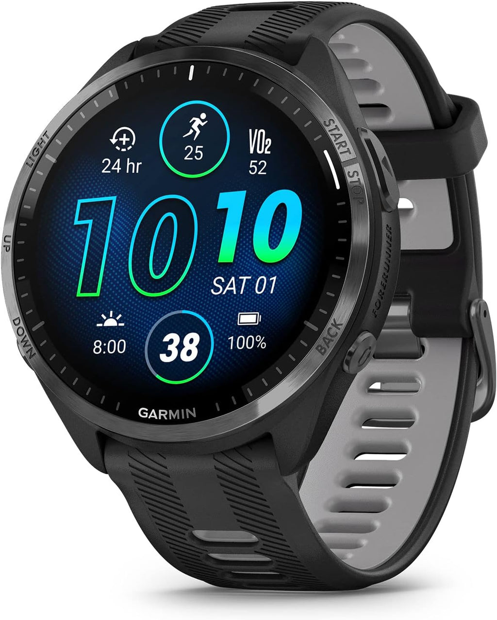 Garmin Forerunner® 965, Running Smartwatch, 47mm, Black/Powder Gray | Maps, Advanced Training Metrics & Recovery Insights, Maps, Music On Your Wrist, Garmin Coach, Daily Suggested Workouts