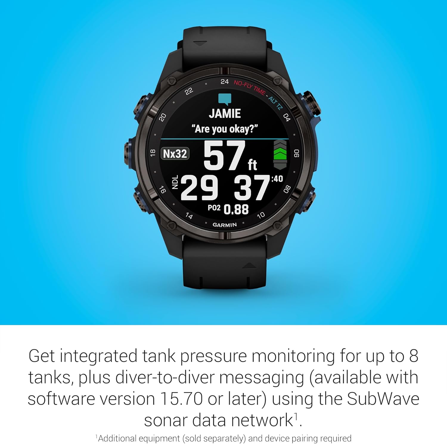 Garmin Descent™ Mk3i, Watch-Style Dive Computer, 43mm, Black | Subwave Sonar Networking, Multiple Dive Modes, Dive Focused Design, Dive Readiness Tool, Built-In Flashlight, Dive Log