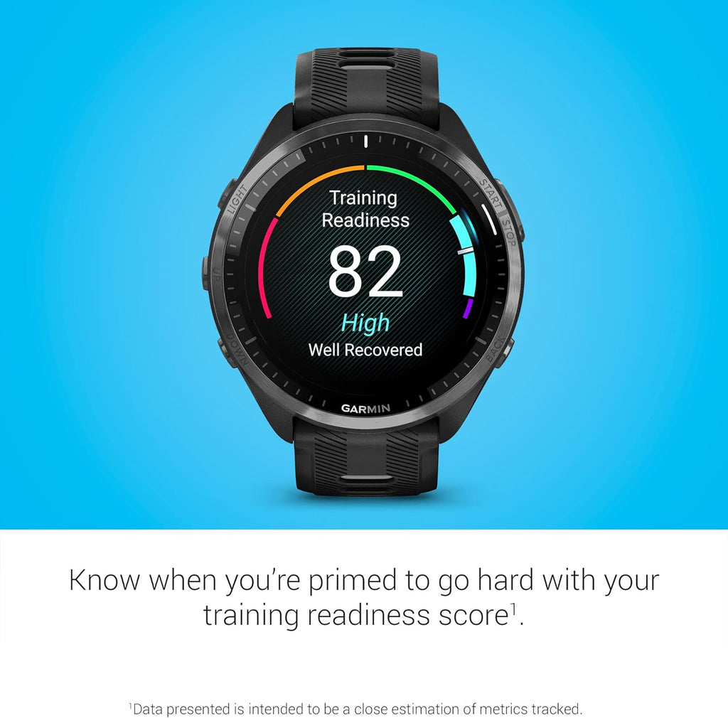 Garmin Forerunner® 965, Running Smartwatch, 47mm, Black/Powder Gray | Maps, Advanced Training Metrics & Recovery Insights, Maps, Music On Your Wrist, Garmin Coach, Daily Suggested Workouts