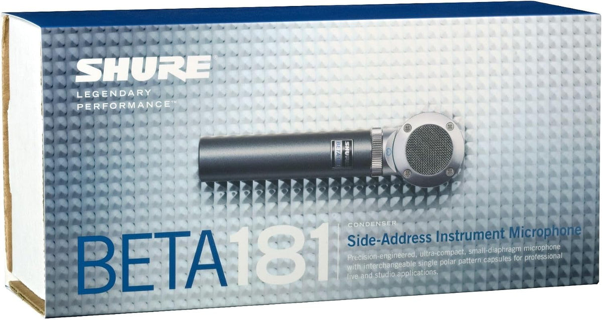 Shure BETA 181/KIT Ultra-Compact Small-Diaphragm Side-Address Versatile Condenser Microphone for Instruments with 4X Polar Pattern Capsules - Cardiod, Supercardioid, Omnidirectional and Bidirectional