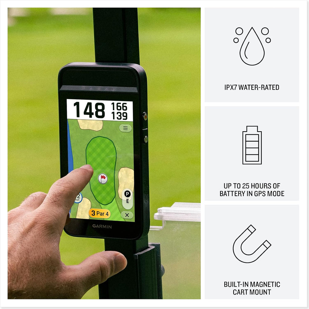 Garmin Approach® G82, Portable Golf Launch Monitor & Premium GPS Handheld | Large 5" High-Resolution Touchscreen Display, Integrated Launch Monitor, Putting Metrics, 43,000+ Preloaded Courses