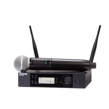 Shure GLXD24+/B87A Dual Band Pro Digital Wireless Microphone System – 12-Hour Battery, 100ft Range with BETA 87A Handheld Vocal Mic & Single Channel Receiver