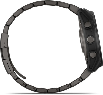 Garmin D2™ Mach 2 – 51 mm, Premium Aviator Smartwatch with GPS, Advanced Flight Maps, LED Flashlight, Built-in Microphone/Speaker for Calls and Texts, Carbon Gray DLC Titanium with Titanium Bracelet