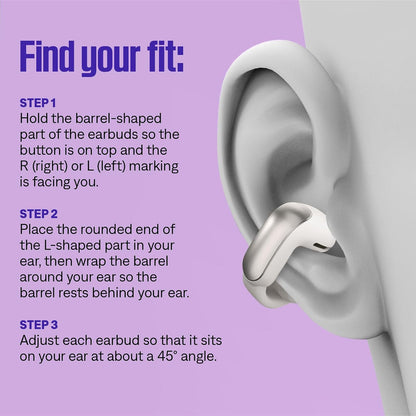 Bose Ultra Open Earbuds - Bluetooth Open Ear Earbuds with OpenAudio for Awareness, Clip-On Design for Comfort, Water Resistant, Up to 48 Hrs of Playtime, Moonstone Blue - Limited Edition Color