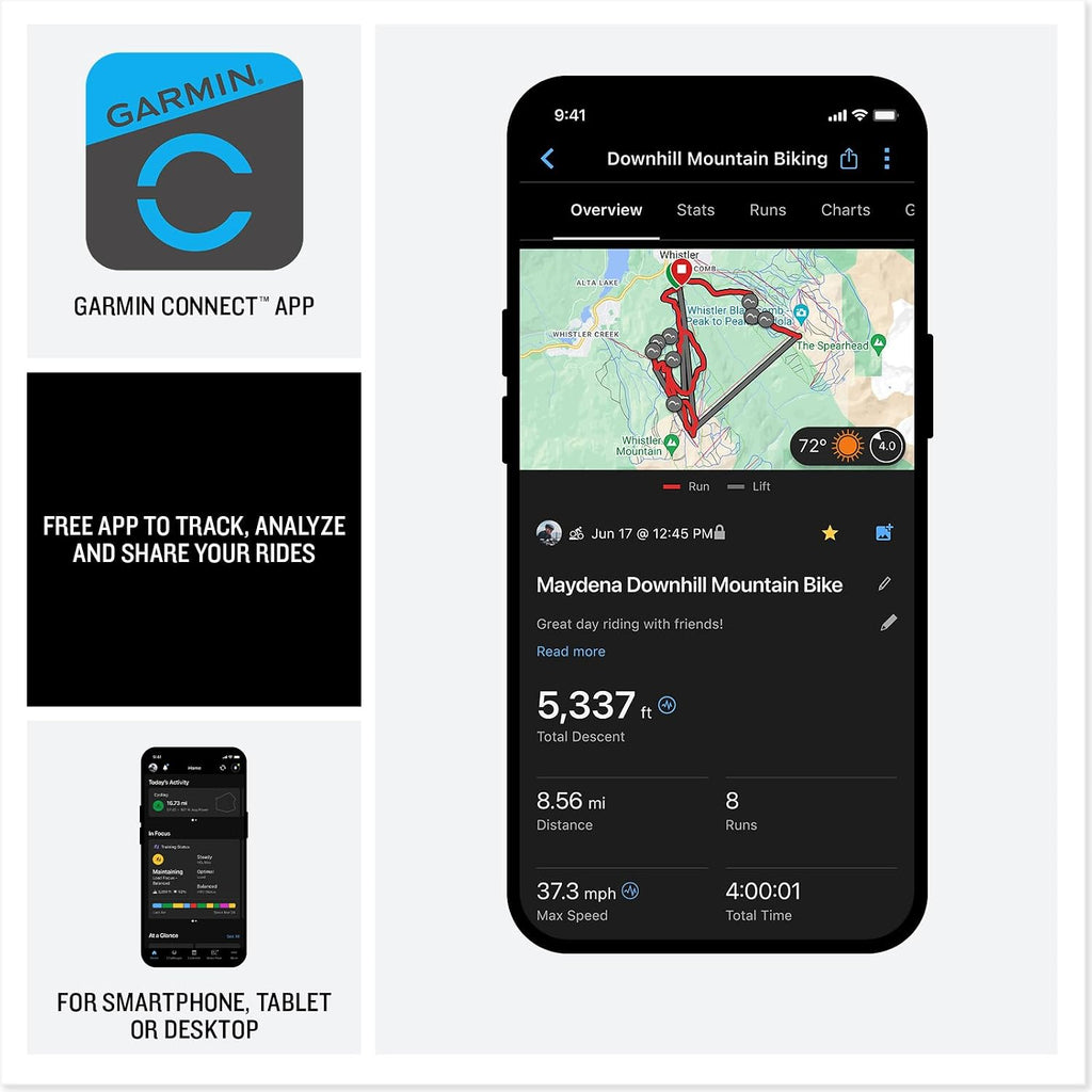 Garmin Edge® MTB, Rugged GPS Bike Computer, Mountain Biking Metrics | Enduro & Downhill Ride Profiles, Automatically Track Split Times While Riding, Full-Color Preloaded Trail Maps