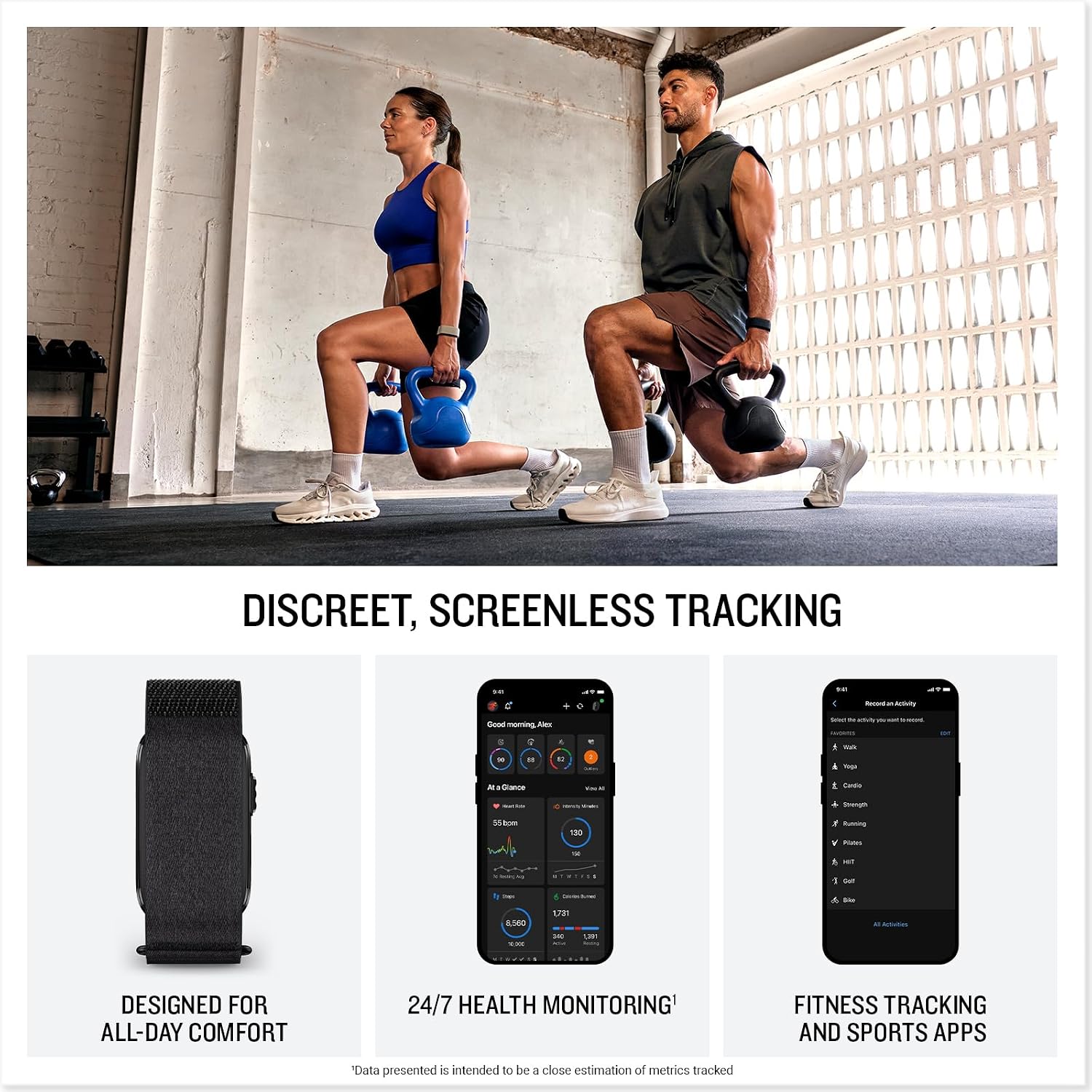 Garmin CIRQA™ Smart Band, No Subscription, L-XL Black | Screenless Health & Fitness Tracker, No Subscription Required, Automatically Detects a Variety of Activities