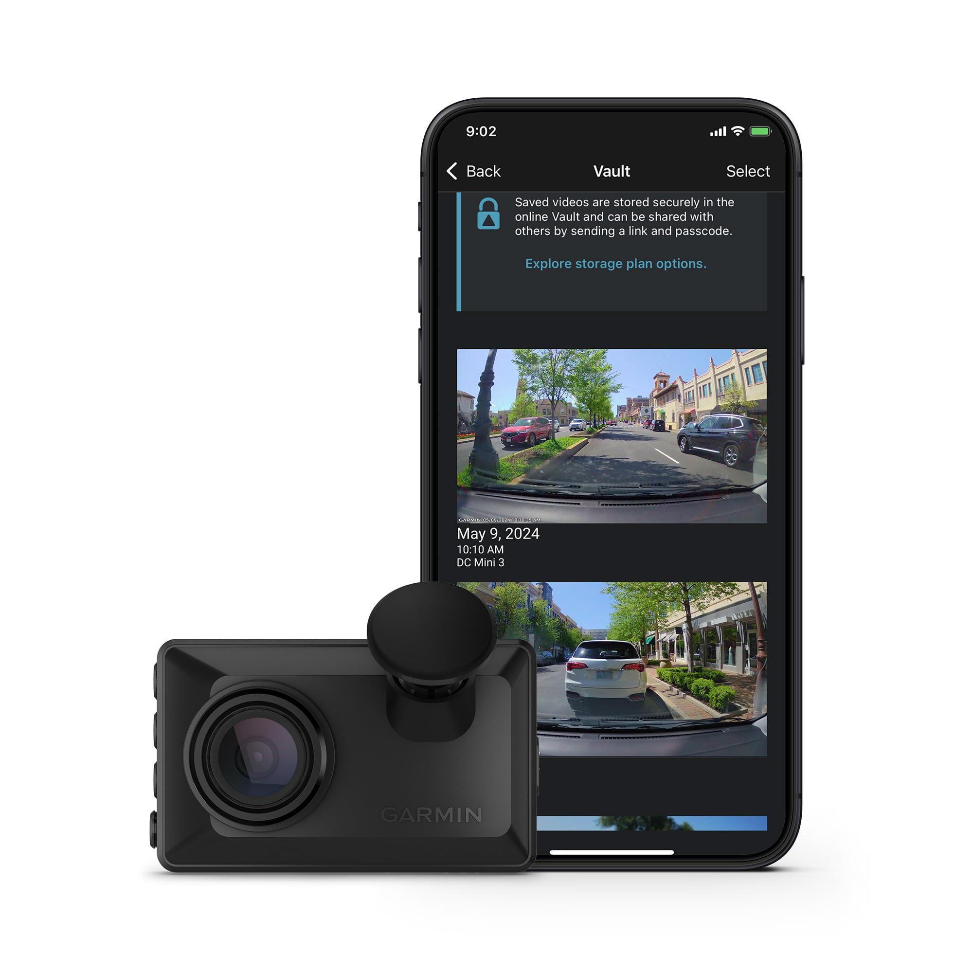 Garmin Dash Cam™ X310, Compact 4k Ultra HD Dash Cam | Records 4k Ultra HD Video with a 140-Degree Field of View, Compact Size & 2.4" Touchscreen Display, Voice Control
