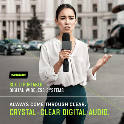 Shure SLXD15/UL4B Portable Digital Wireless System with SLXD1 Bodypack Transmitter, SLXD5 Single Channel Receiver and UniPlex UL4B Cardioid Lavalier Microphone | H55 Band (SLXD15/UL4B-H55)