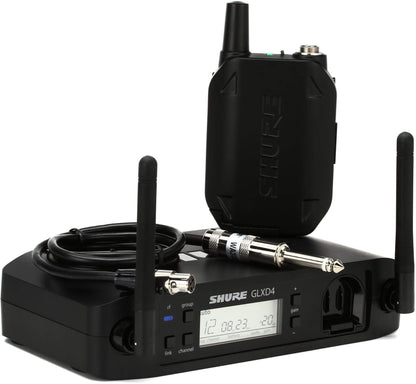 Shure GLXD14R+ Dual Band Pro Digital Wireless System for Guitar and Bass - 12-Hour Battery Life, 100 ft Range | Includes 1/4" Jack Instrument Cable & Single Channel Rack Mount Receiver (GLXD14R+-Z3)