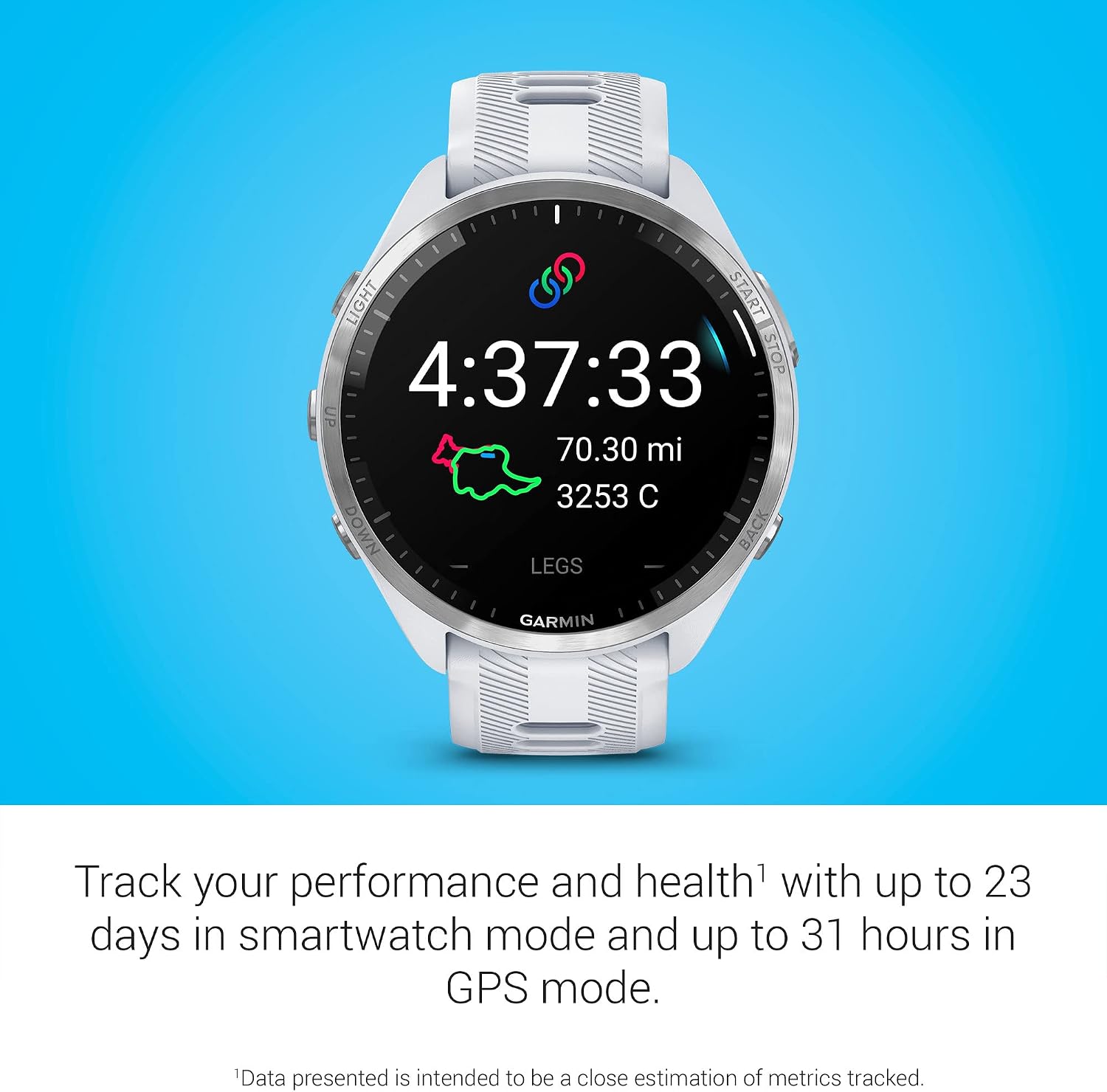 Garmin Forerunner® 965, Running Smartwatch, 47mm, Whitestone/Powder Gray | Maps, Advanced Training Metrics & Recovery Insights, Maps, Music On Your Wrist, Garmin Coach, Daily Suggested Workouts
