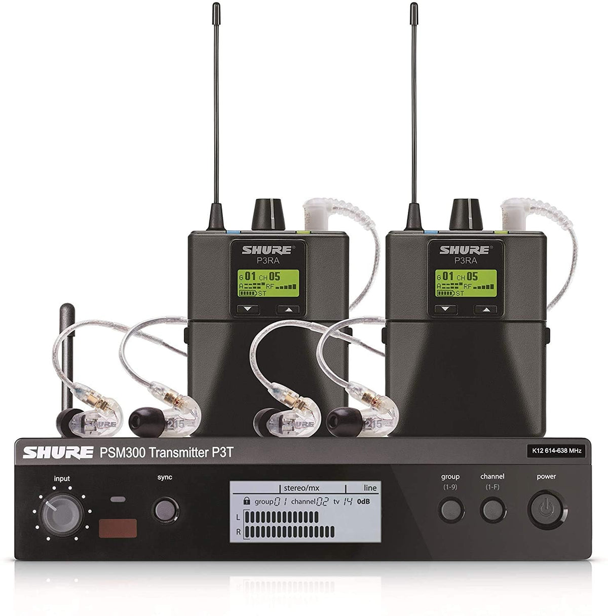 Shure PSM300 P3TRA215CL Pro Wireless in-Ear Personal Monitoring System with SE215-CL Earphones - H20 Band