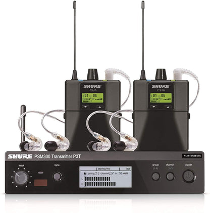 Shure PSM300 P3TRA215CL Pro Wireless in-Ear Personal Monitoring System with SE215-CL Earphones - H20 Band