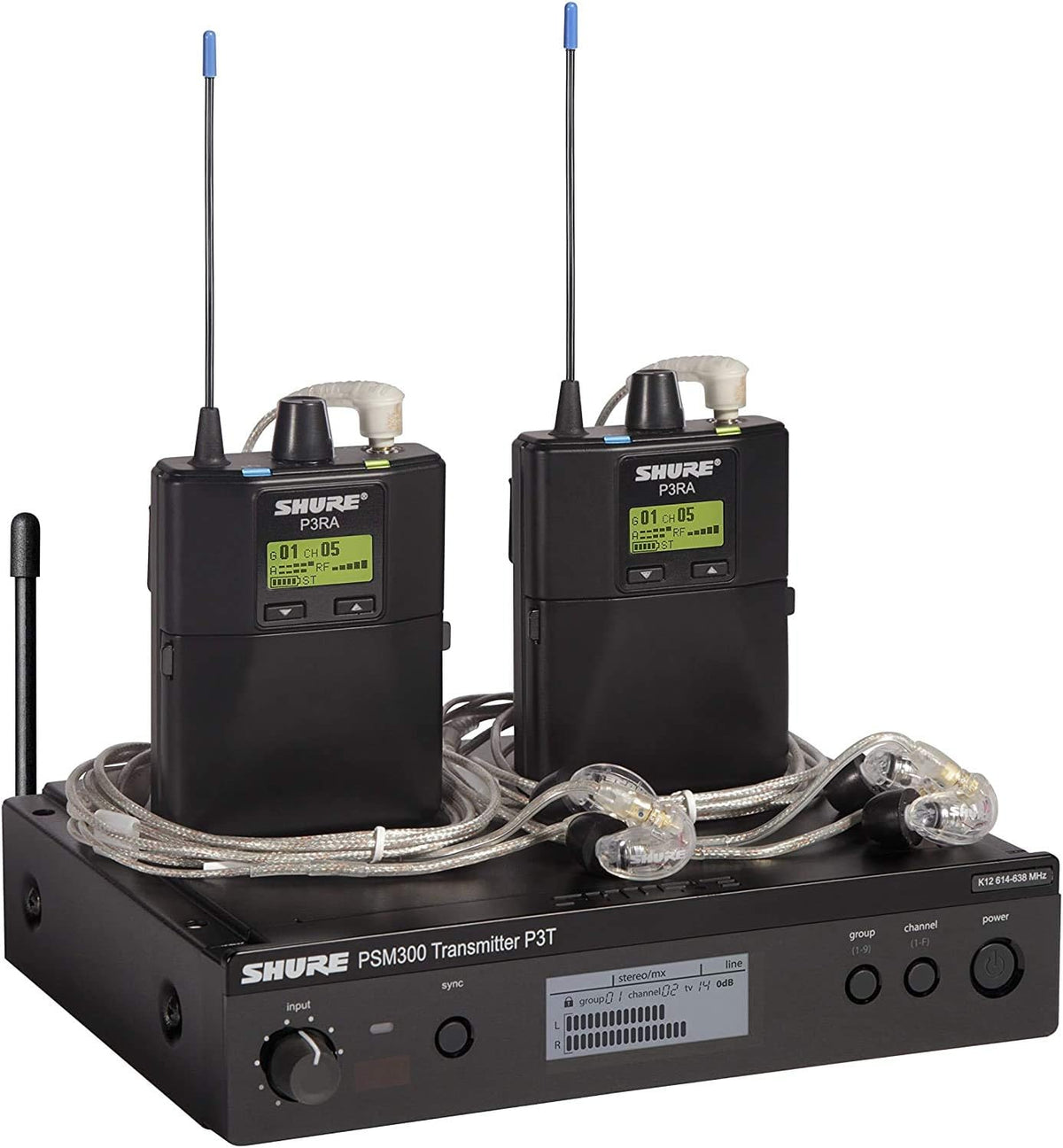 Shure PSM300 P3TRA215TWP Pro Wireless In-Ear Personal Monitor System with SE215-CL Earphones, Twinpack - J13 Band