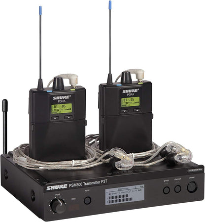 Shure PSM300 P3TRA215TWP Pro Wireless In-Ear Personal Monitor System with SE215-CL Earphones, Twinpack - J13 Band
