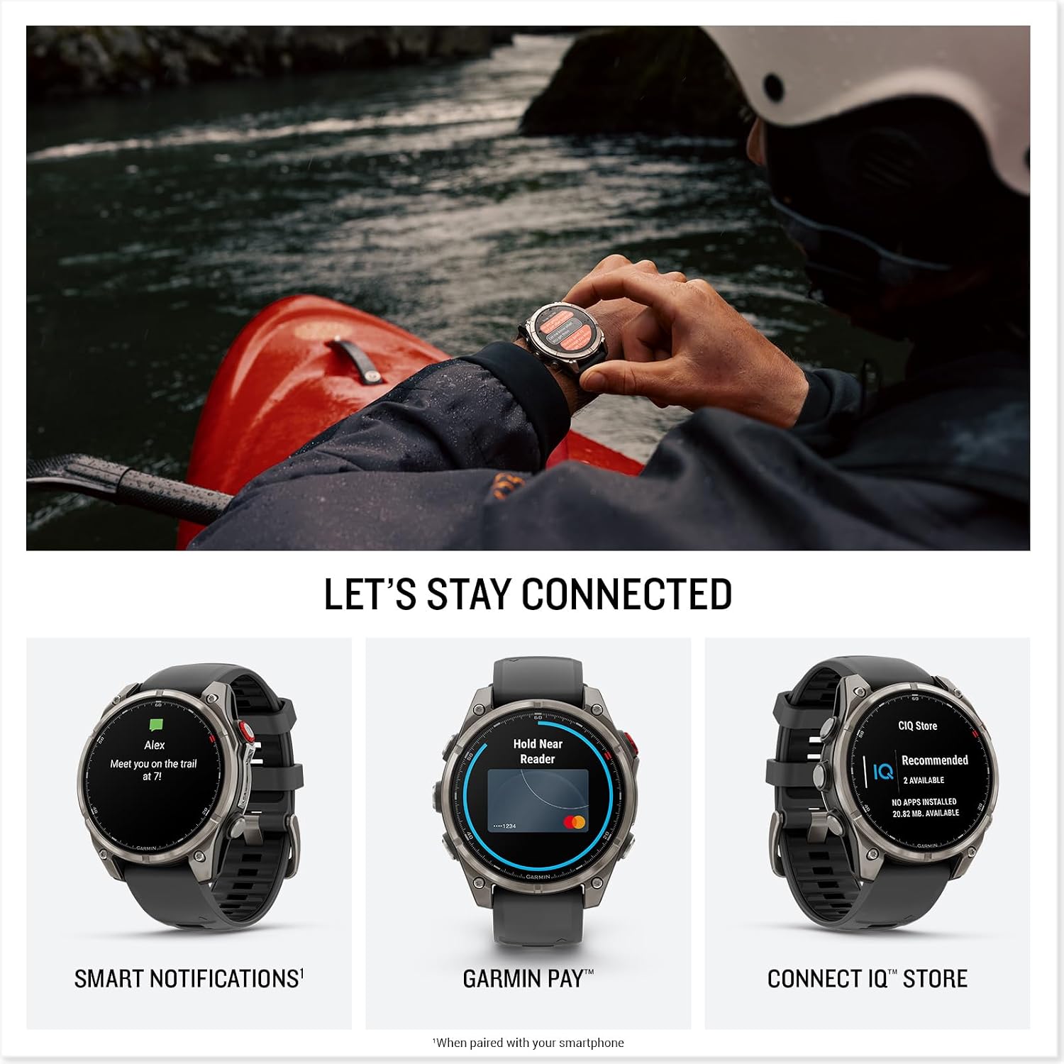 Garmin fēnix® 8 Pro, 47mm, Sapphire, Titanium, Graphite/Black | Premium Multisport Smartwatch, inReach® Technology, AMOLED Display, Built-In Flashlight, Dive-Rated, Built-In Speakers & Mic