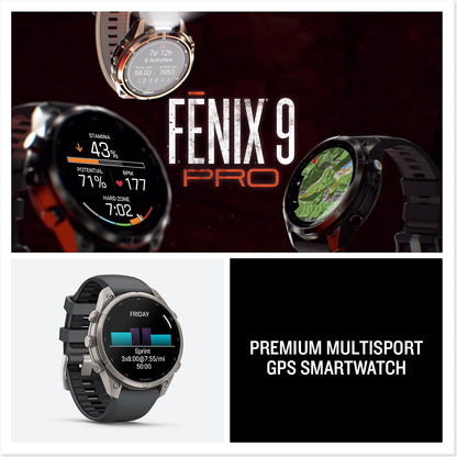 Garmin fēnix® 9 Pro, Titanium, 47mm, Graphite/Black