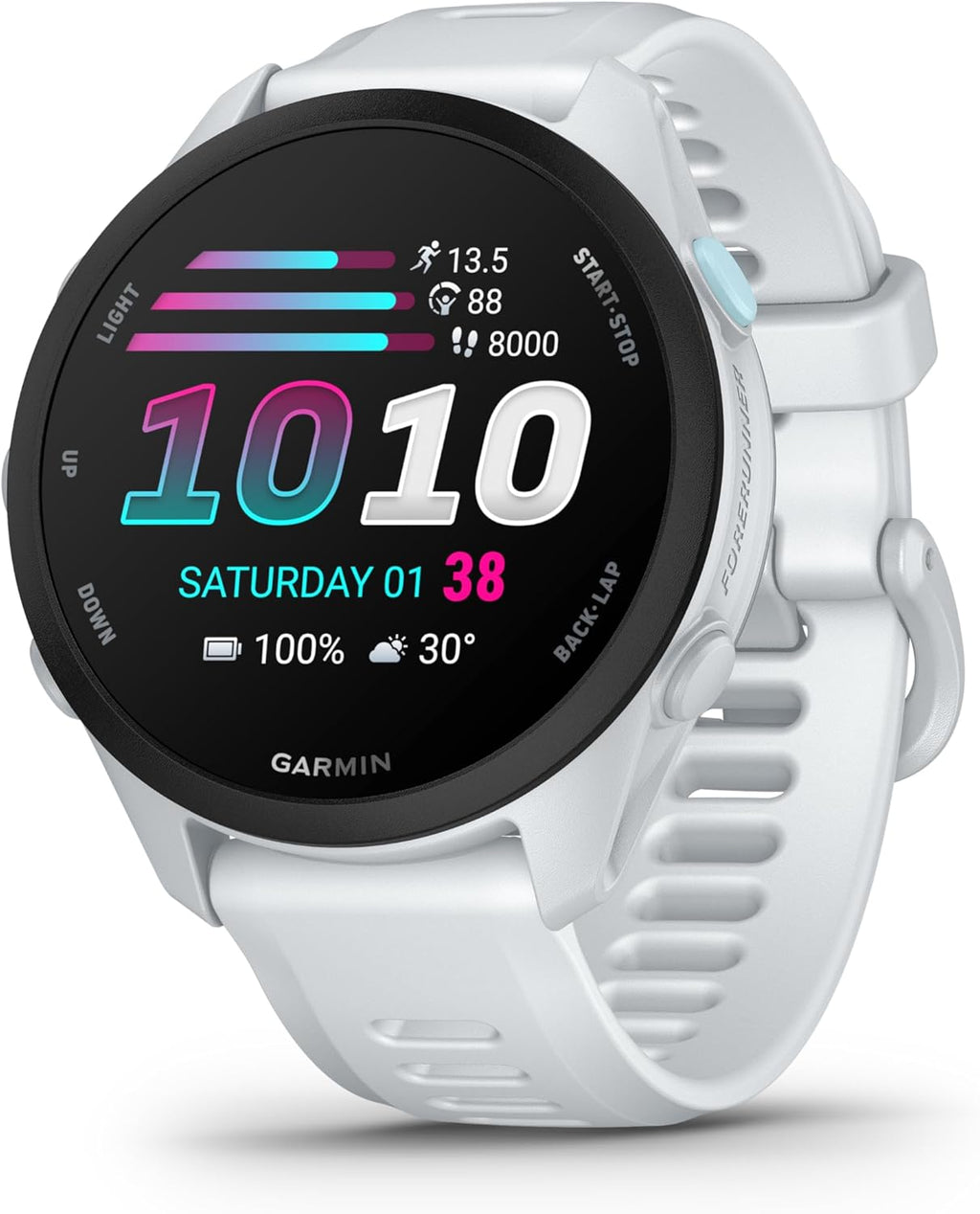 Garmin Forerunner® 70, 43mm, Whitestone | Beginner-Level Running Smartwatch, Pace, Distance and Heart Rate, Daily Suggested Workouts, Adaptive Training Plans