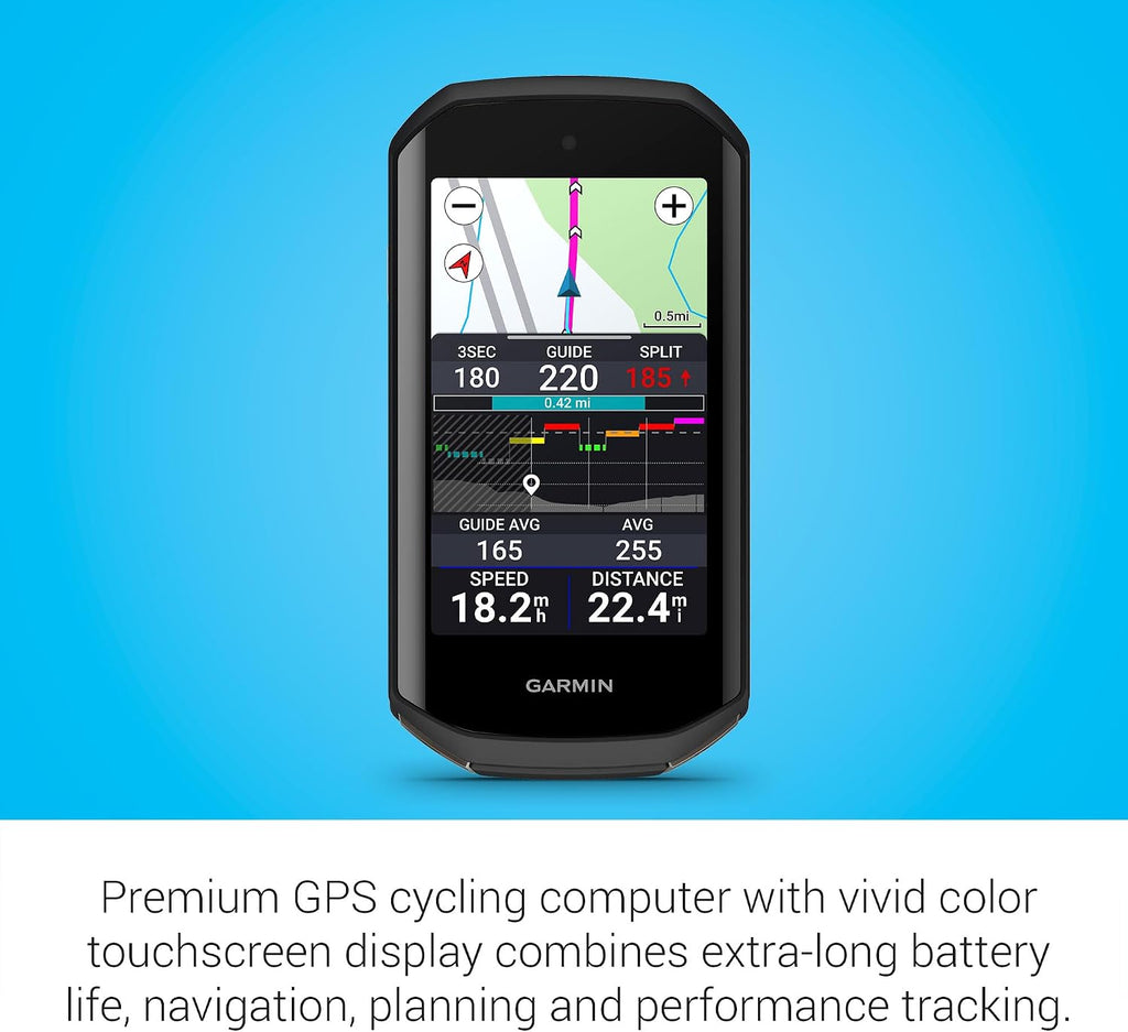 Garmin Edge® 1050, Premium Cycling Computer | Large & Vivid Touchscreen, Advanced Cycling Metrics, Built-In Speaker, Garmin Coach, Groupride, Road Hazard Alerts
