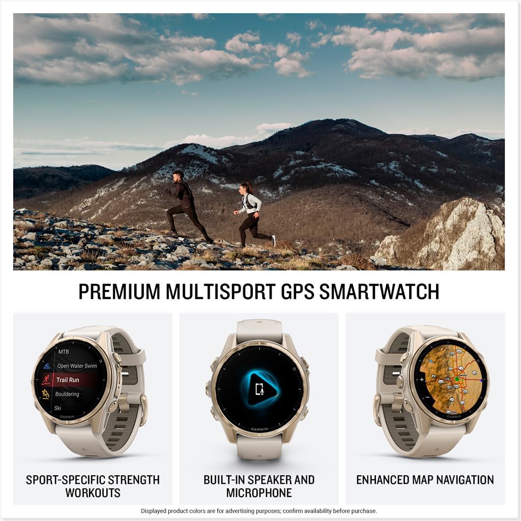 Garmin fēnix® 8, Sapphire, 43mm, Fog Gray/Dark Sandstone | Premium Multisport Smartwatch, AMOLED Display, GPS, Built-In Flashlight, Dive-Rated, Built-In Speakers & Mic
