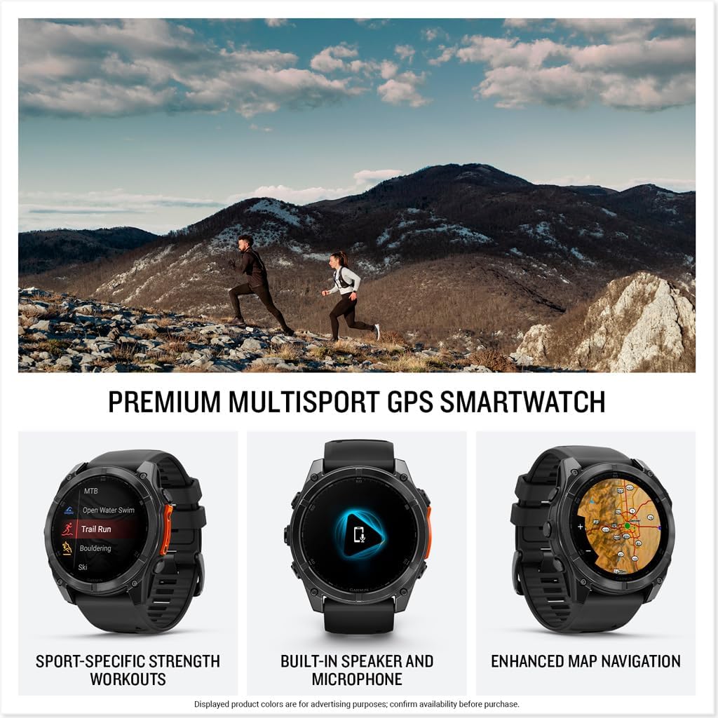 Garmin fēnix® 8, Premium Multisport Smartwatch, 51mm, Black | Larger-Sized Premium Multisport Smartwatch, AMOLED Display, GPS, Built-In Flashlight, Dive-Rated, Built-In Speakers & Mic