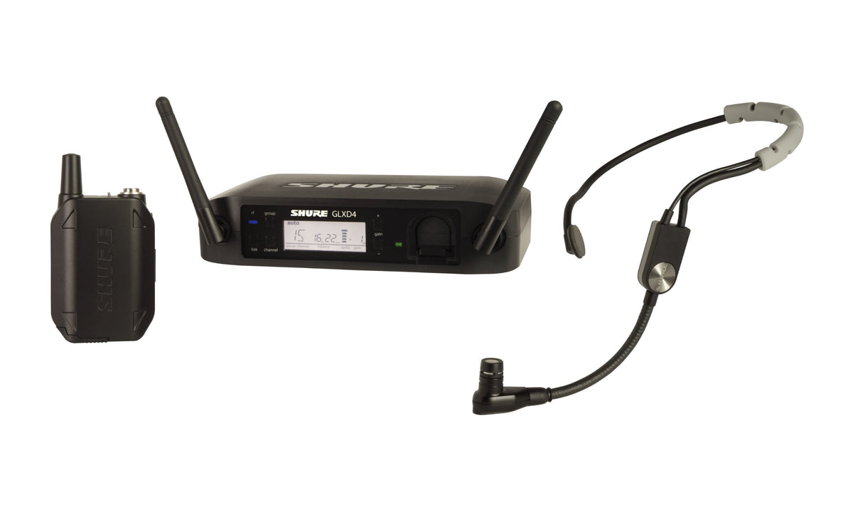 Shure GLXD14+/SM35 Dual Band Pro Digital Wireless Microphone System - 12-Hour Battery Life, 100 ft Range | SM35 Headset Mic, Single Channel Receiver (GLXD14+/SM35-Z3)