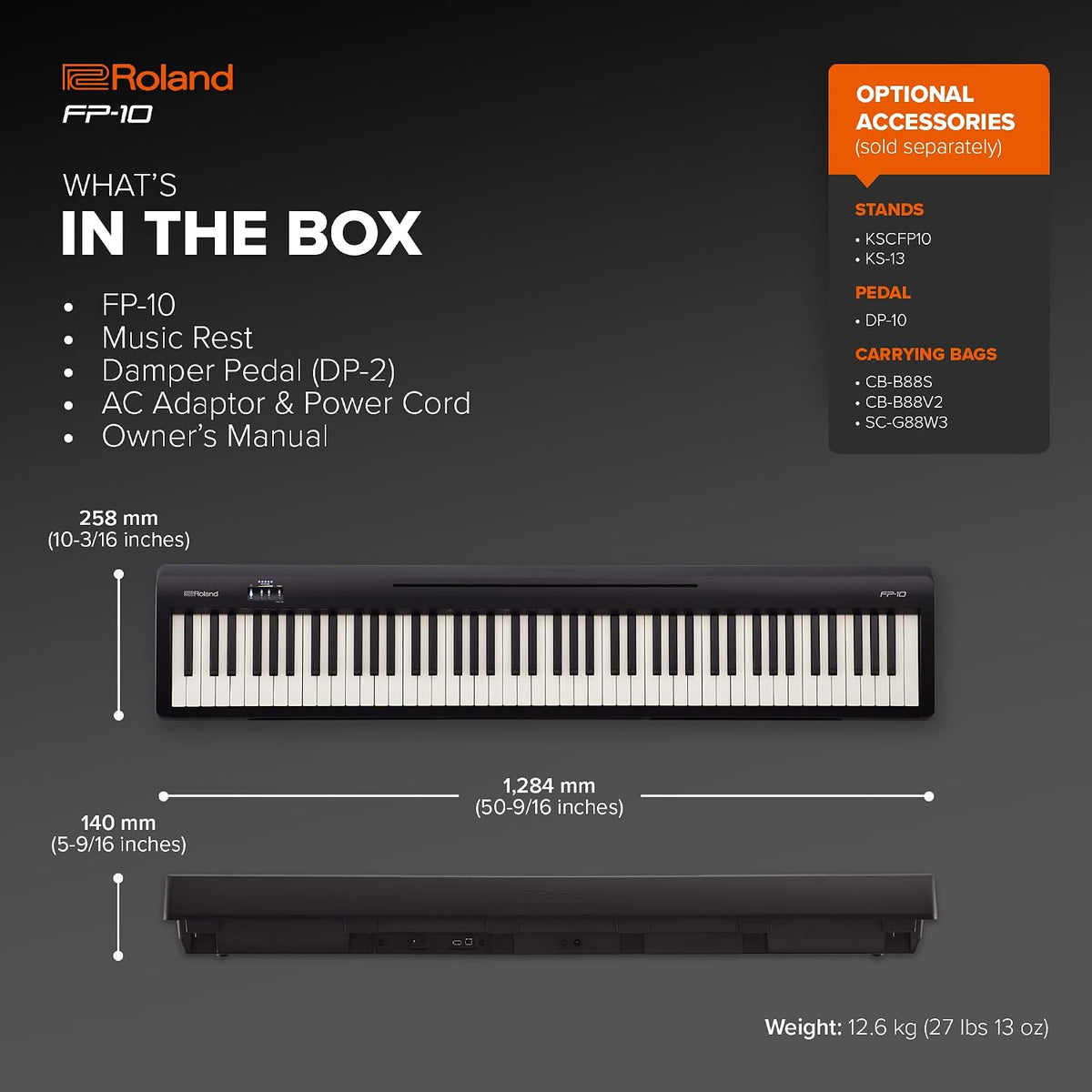 Roland FP-10 Compact 88-Note Digital Piano