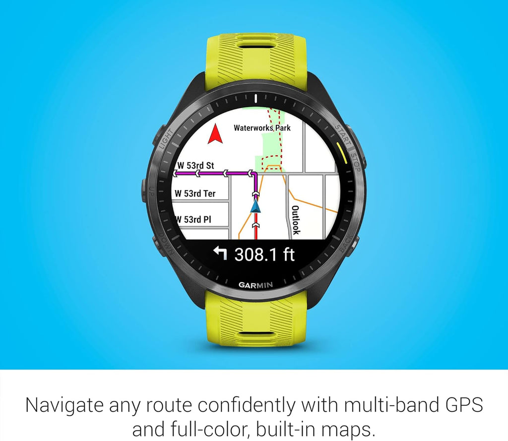 Garmin Forerunner® 965, Running Smartwatch, 47mm, Amp Yellow/Black | Maps, Advanced Training Metrics & Recovery Insights, Maps, Music On Your Wrist, Garmin Coach, Daily Suggested Workouts