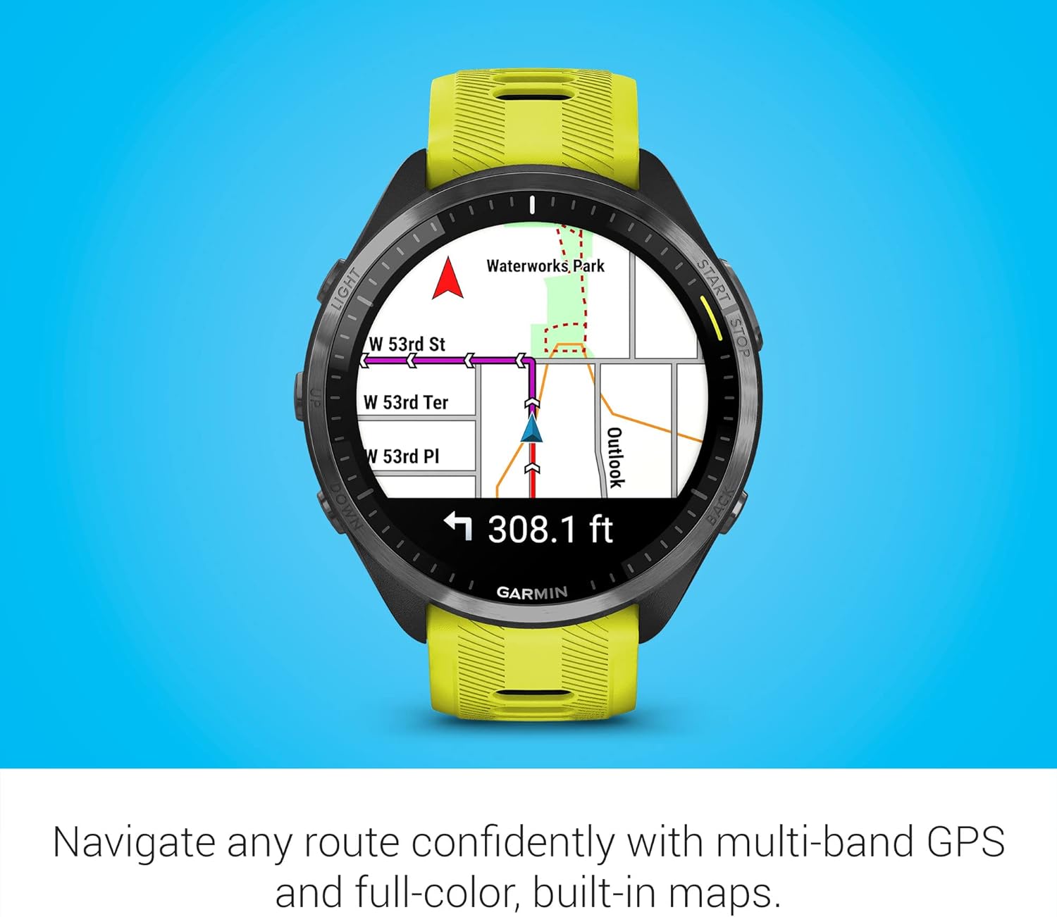 Garmin Forerunner® 965, Running Smartwatch, 47mm, Amp Yellow/Black | Maps, Advanced Training Metrics & Recovery Insights, Maps, Music On Your Wrist, Garmin Coach, Daily Suggested Workouts