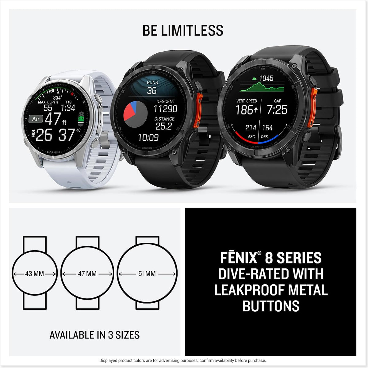 Garmin fēnix® 8, 43mm, Whitestone | Premium Multisport Smartwatch, AMOLED Display, GPS, Built-In Flashlight, Dive-Rated, Built-In Speakers & Mic