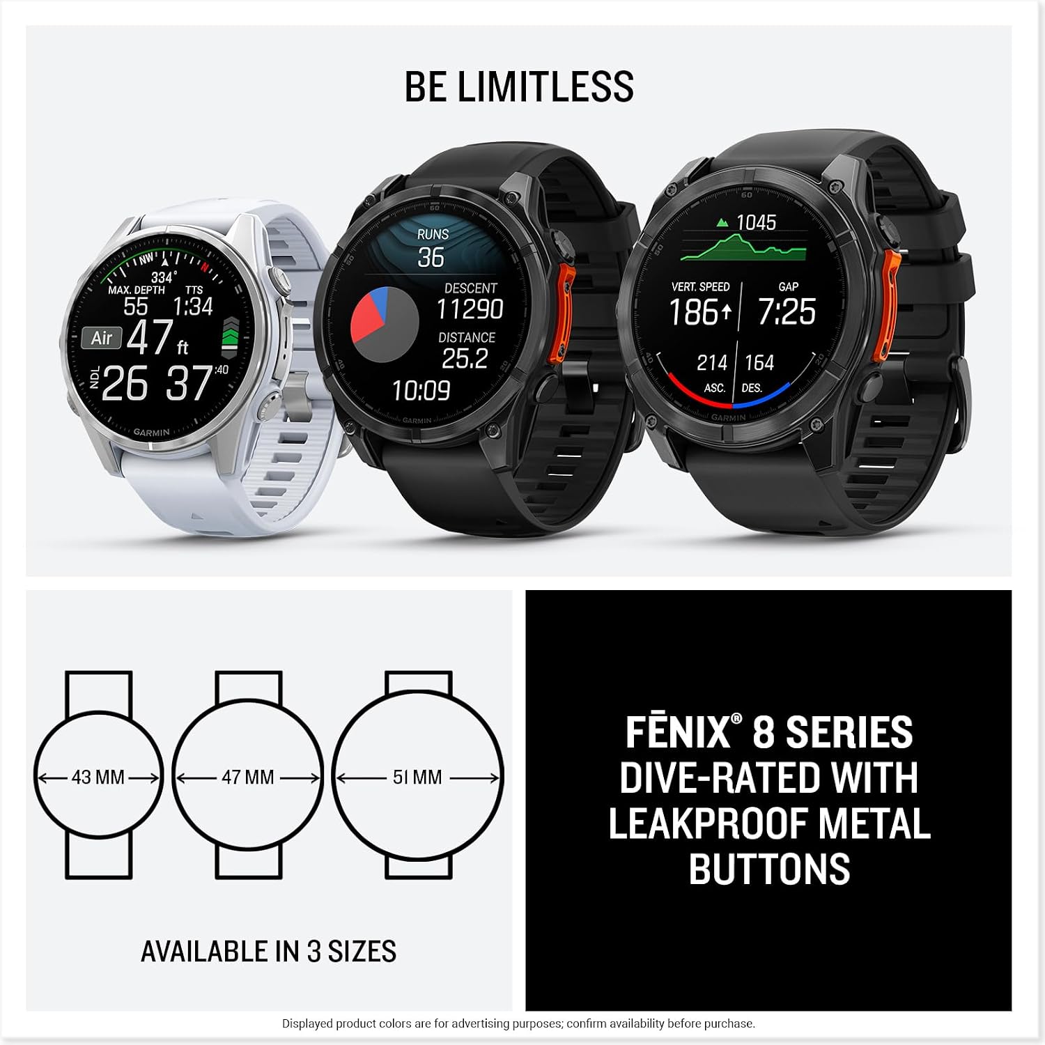 Garmin fēnix® 8, 43mm, Whitestone | Premium Multisport Smartwatch, AMOLED Display, GPS, Built-In Flashlight, Dive-Rated, Built-In Speakers & Mic