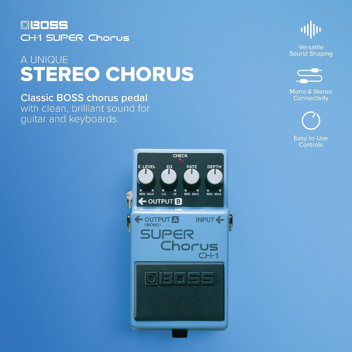 BOSS CH-1 SUPER Chorus Classic Compact Chorus Effects Pedal