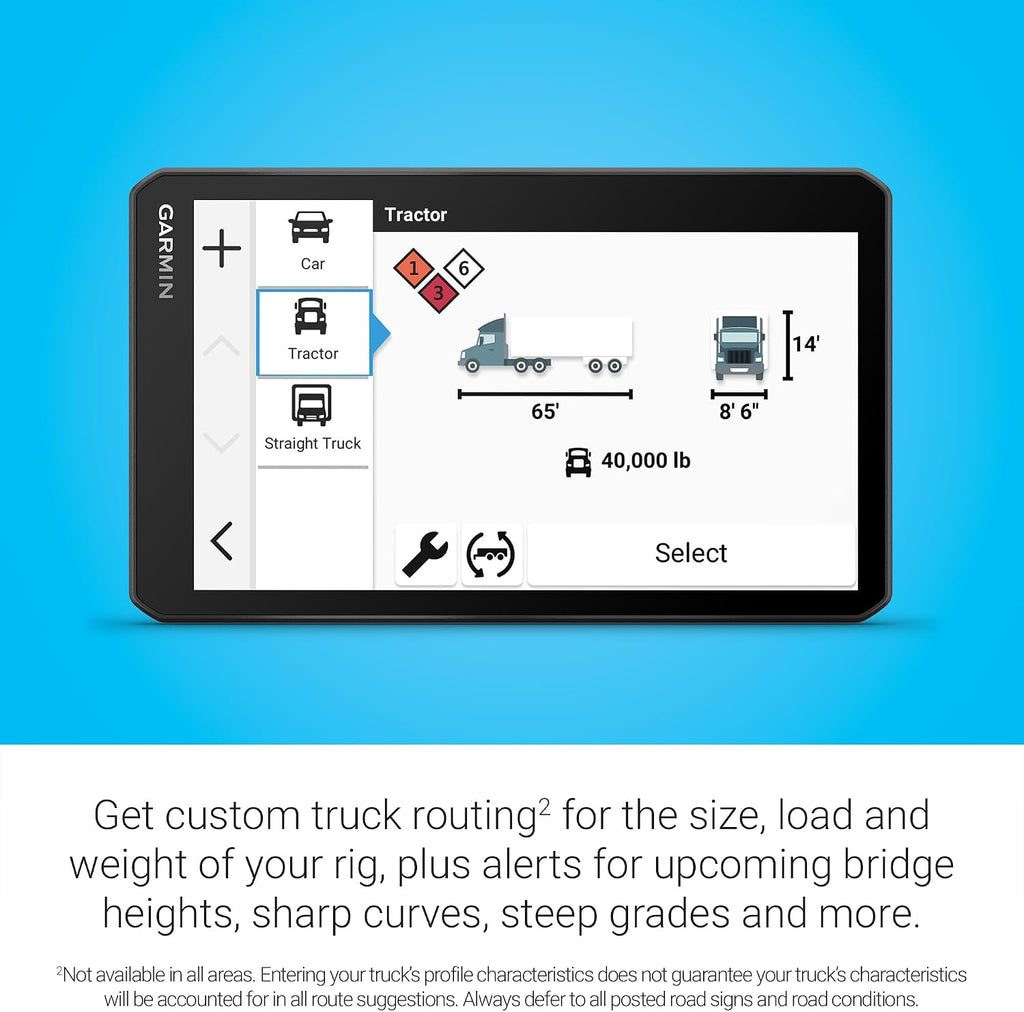 Garmin dēzlCam™ OTR725, 7” GPS Truck Navigator, Built-in Dash Camera | Crisp High-Resolution Touchscreen Display, Expert Arrival Planning, Custom Truck Routing