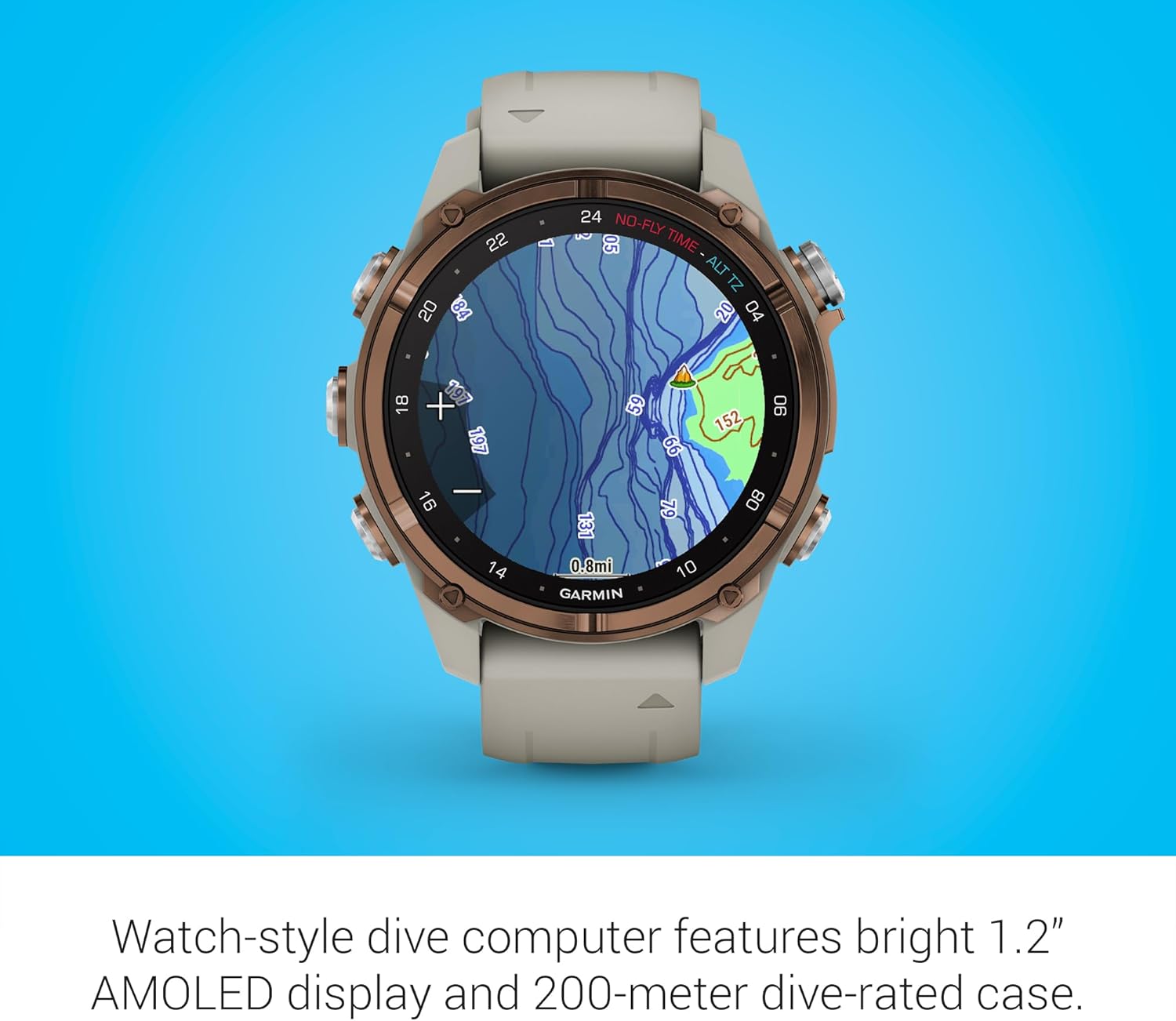 Garmin Descent™ Mk3i, Watch-Style Dive Computer, 43mm, French Gray | Subwave Sonar Networking, Multiple Dive Modes, Dive Focused Design, Dive Readiness Tool, Built-In Flashlight, Dive Log
