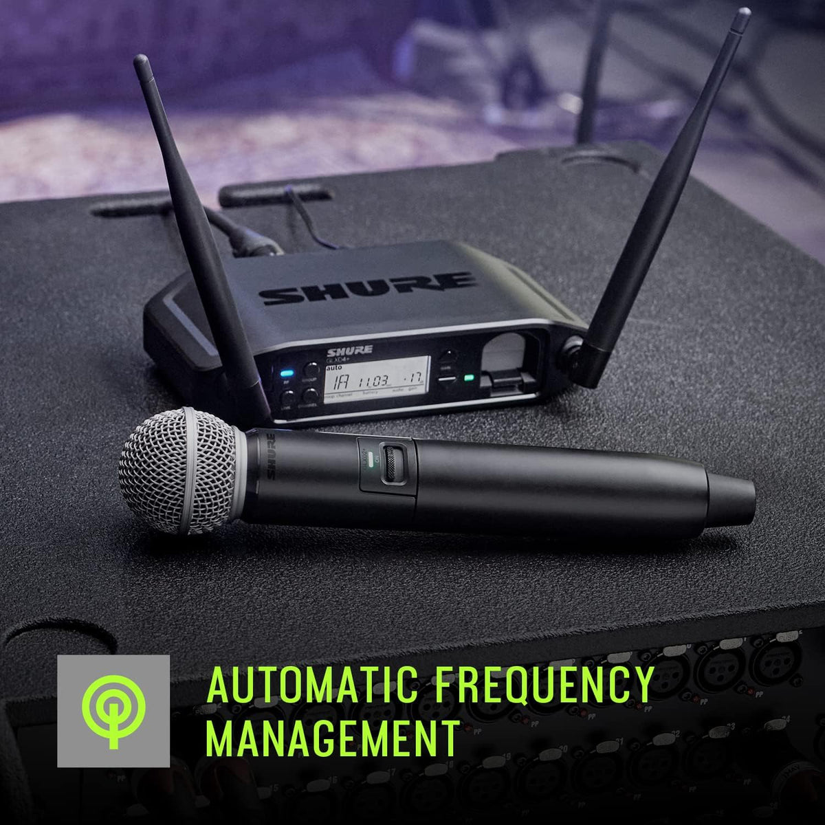 Shure GLXD2+/B58 Handheld Transmitter with BETA 58A Vocal Mic Capsule - for use with GLX-D+ Dual Band Digital Wireless Microphone Systems, Receiver Sold Separately (GLXD2+/B58=-Z3)