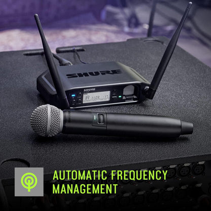Shure GLXD2+/B58 Handheld Transmitter with BETA 58A Vocal Mic Capsule - for use with GLX-D+ Dual Band Digital Wireless Microphone Systems, Receiver Sold Separately (GLXD2+/B58=-Z3)