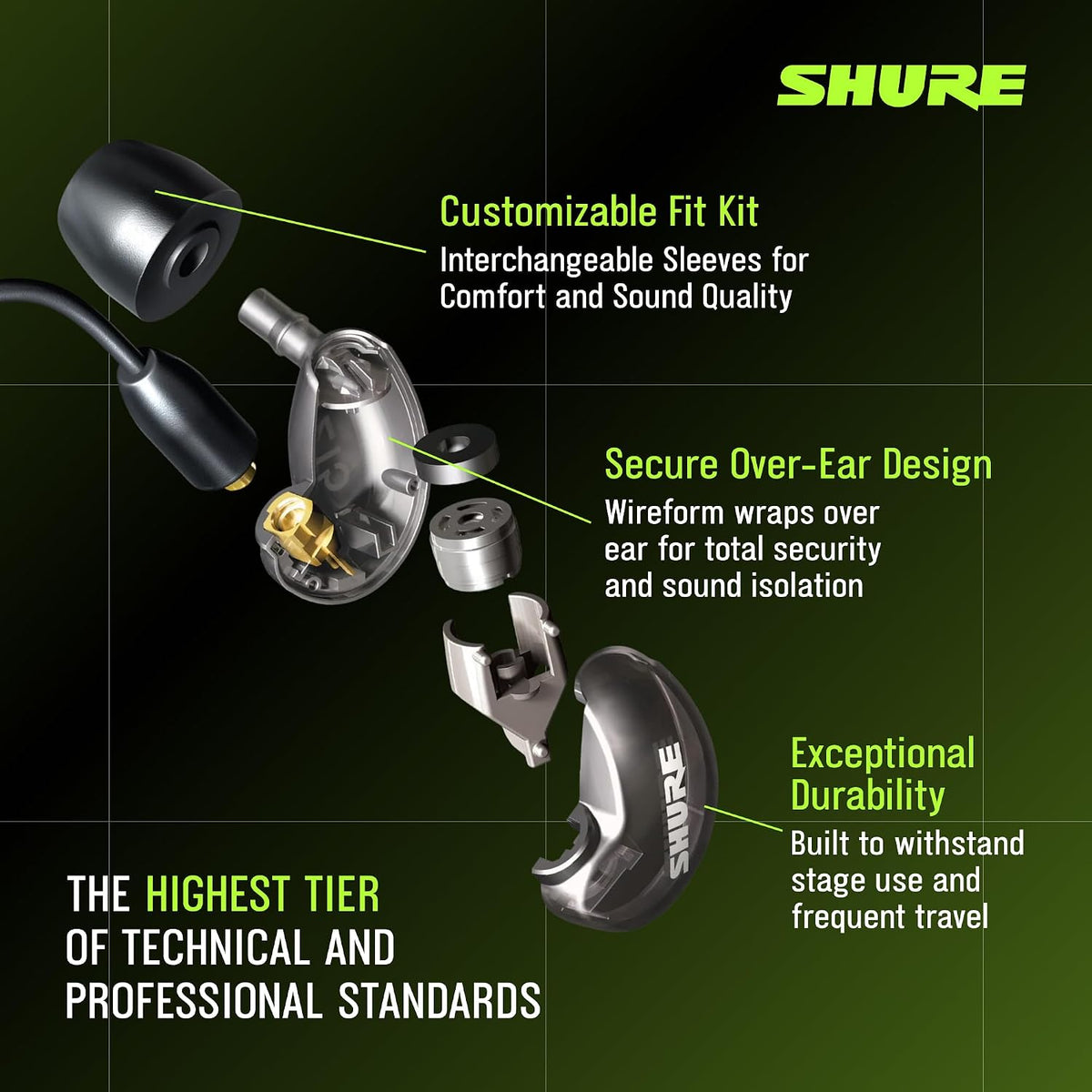 Shure SE215 PRO Sound Isolating Wired Earbuds - Black