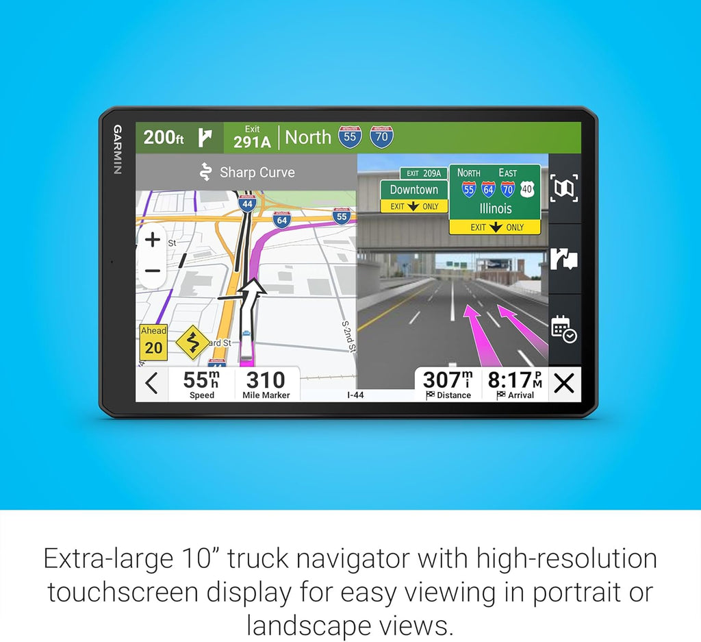 Garmin dēzl™ OTR1020, Extra-Large 10” GPS Truck Navigator | Crisp High-Resolution Touchscreen Display, Expert Arrival Planning, Custom Truck Routing