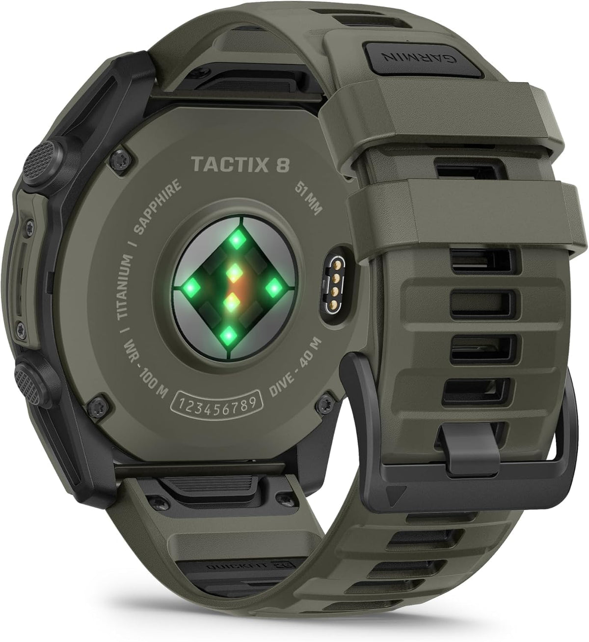 Garmin tactix® 8 – 51mm Cerakote, Premium Tactical GPS Smartwatch, AMOLED Display, Applied Ballistics® Solver, Olive Drab Premium Cerakote Coating